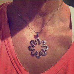 Sterling Silver Flower Pendant Necklace